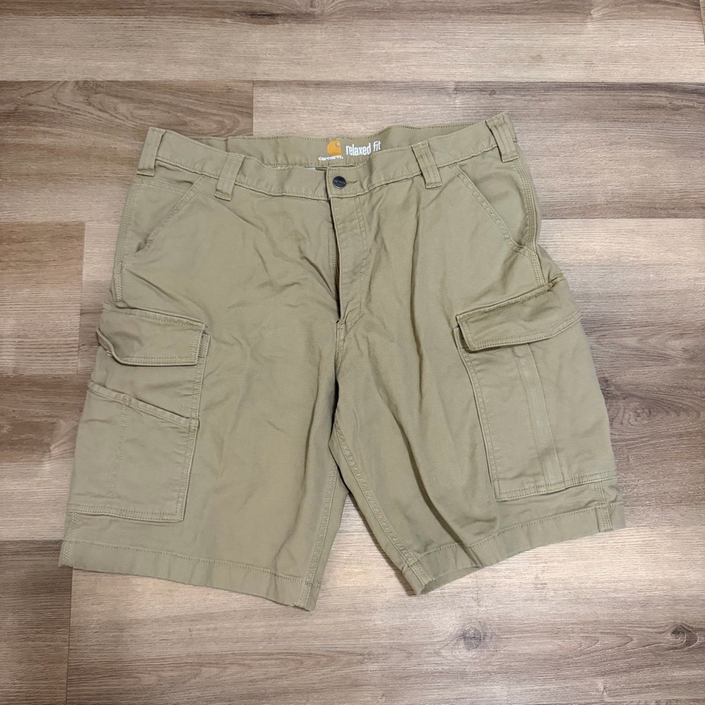 Carhartt Relaxed Fit Cargo Shorts Size 38 Work‎ 6 Pocket Tan 103542 253